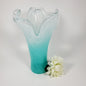 Aqua blue Handkerchief Vintage Glass Vase - Tamayne's Decor & Events