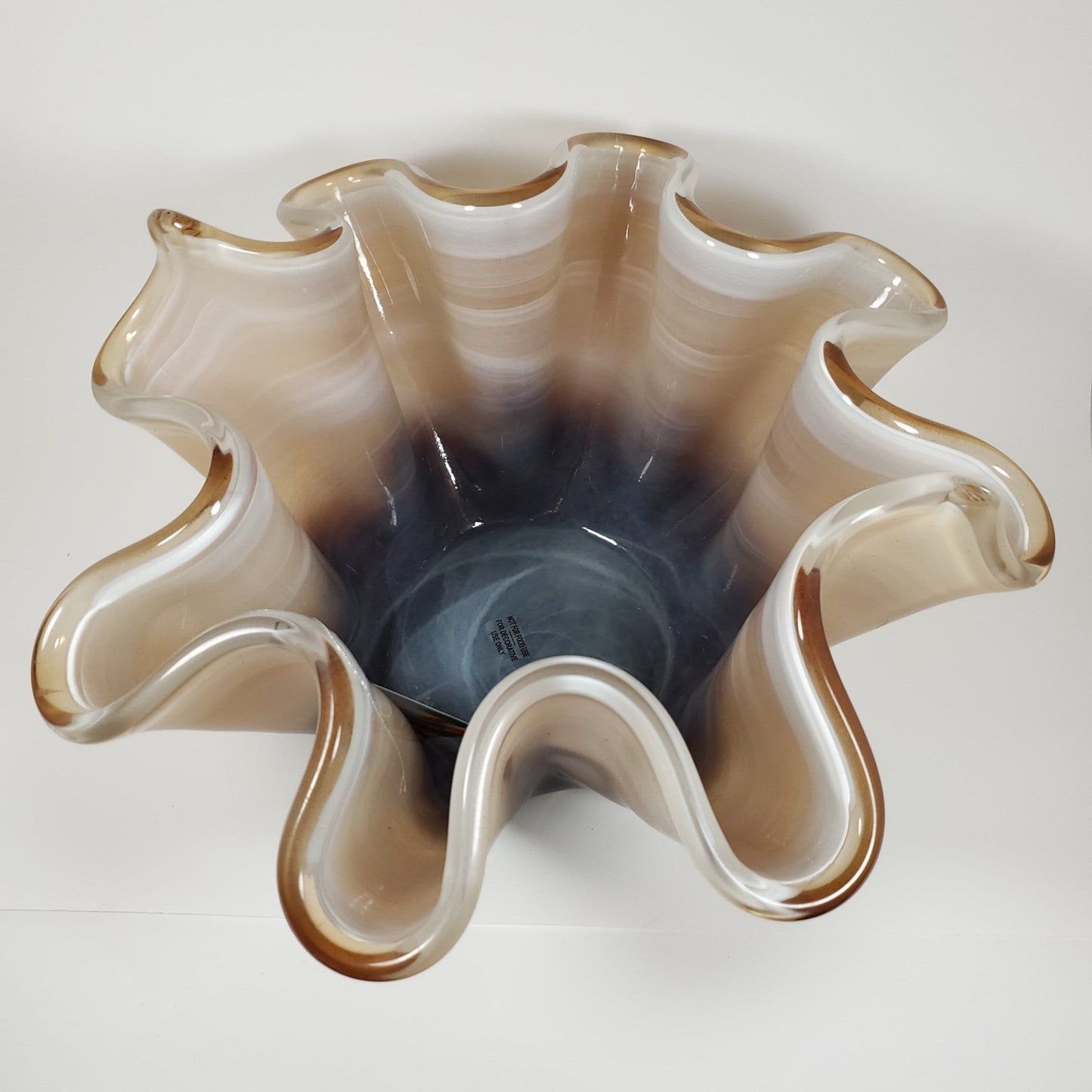 Beige and Brown Handkerchief Glass Vase - Tamayne's Decor & Events