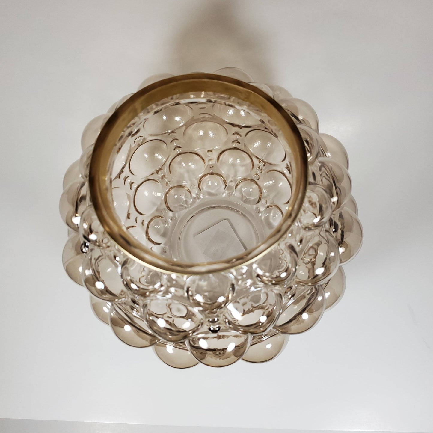 Bubble glass vase with gold rim - Tamayne's Decor & Events